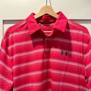 Men's Under Armour Golf Shirt - Red - Size Large